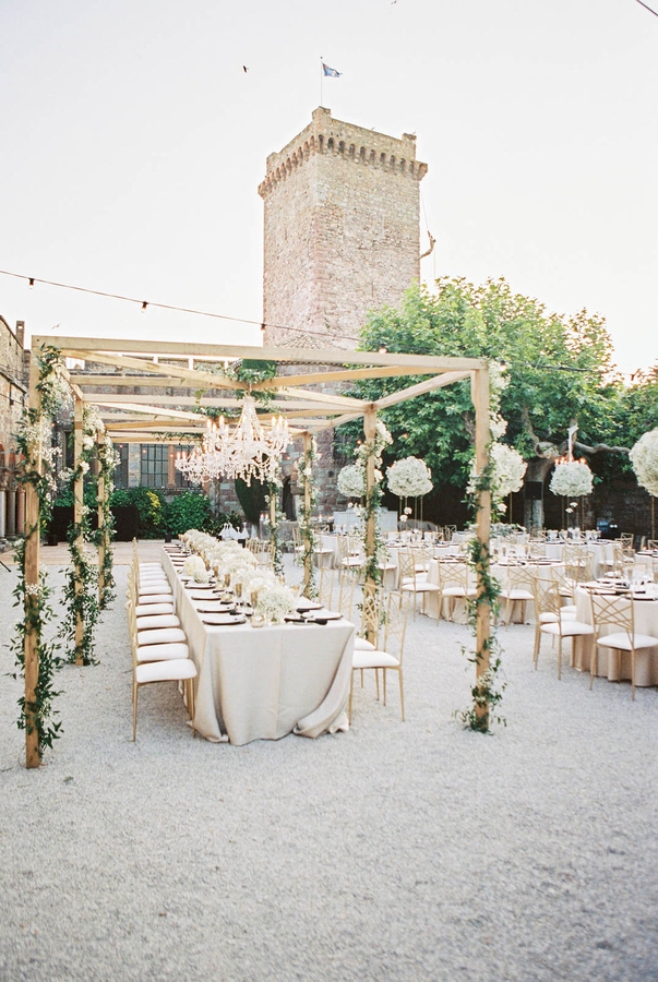 Wedding Chateau la Napoule dinner tables (7)